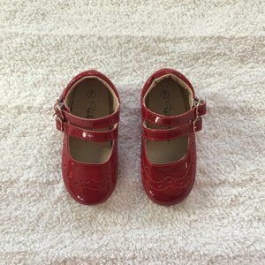 anchor & fox red patent leather double strap Mary Janes